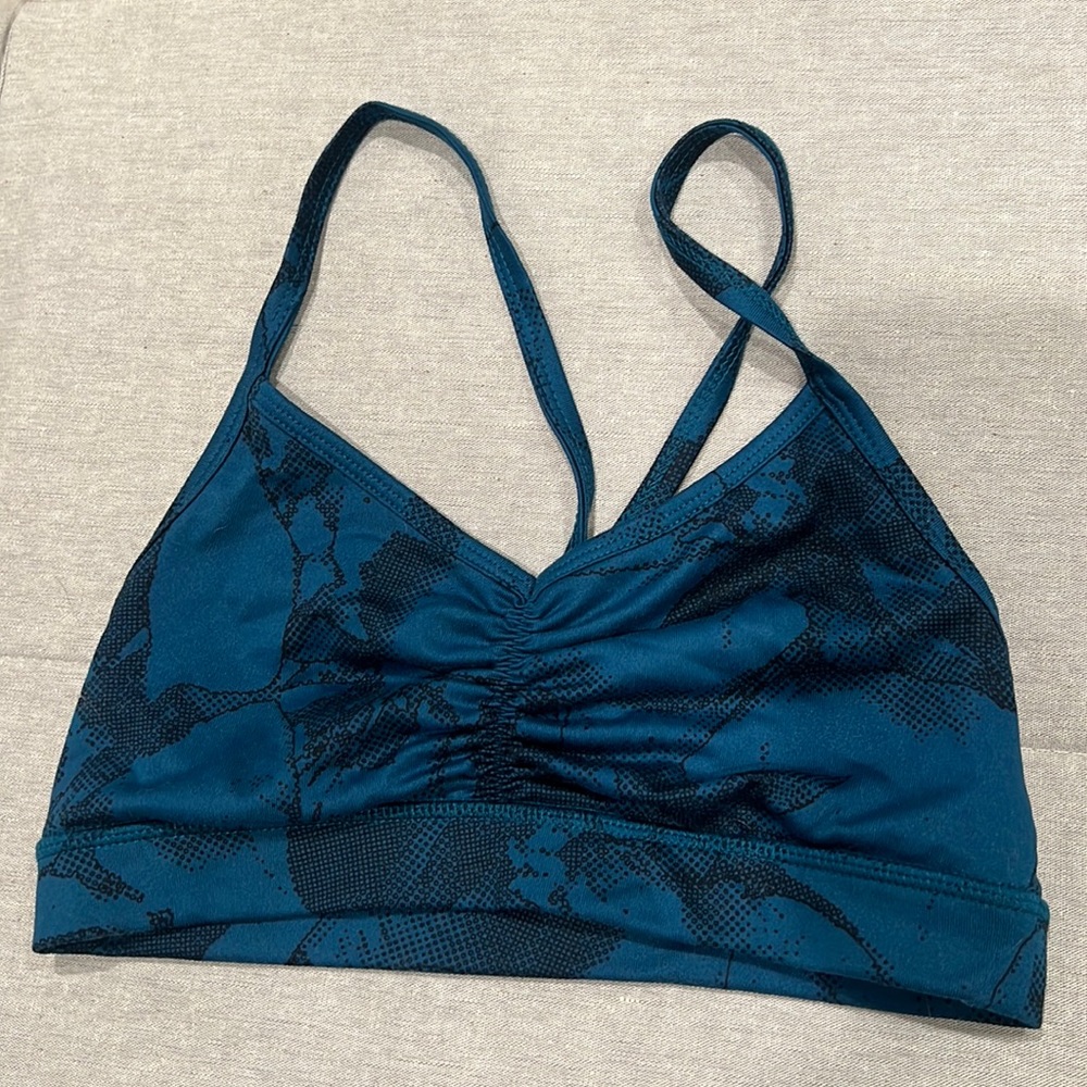 blue sports bra